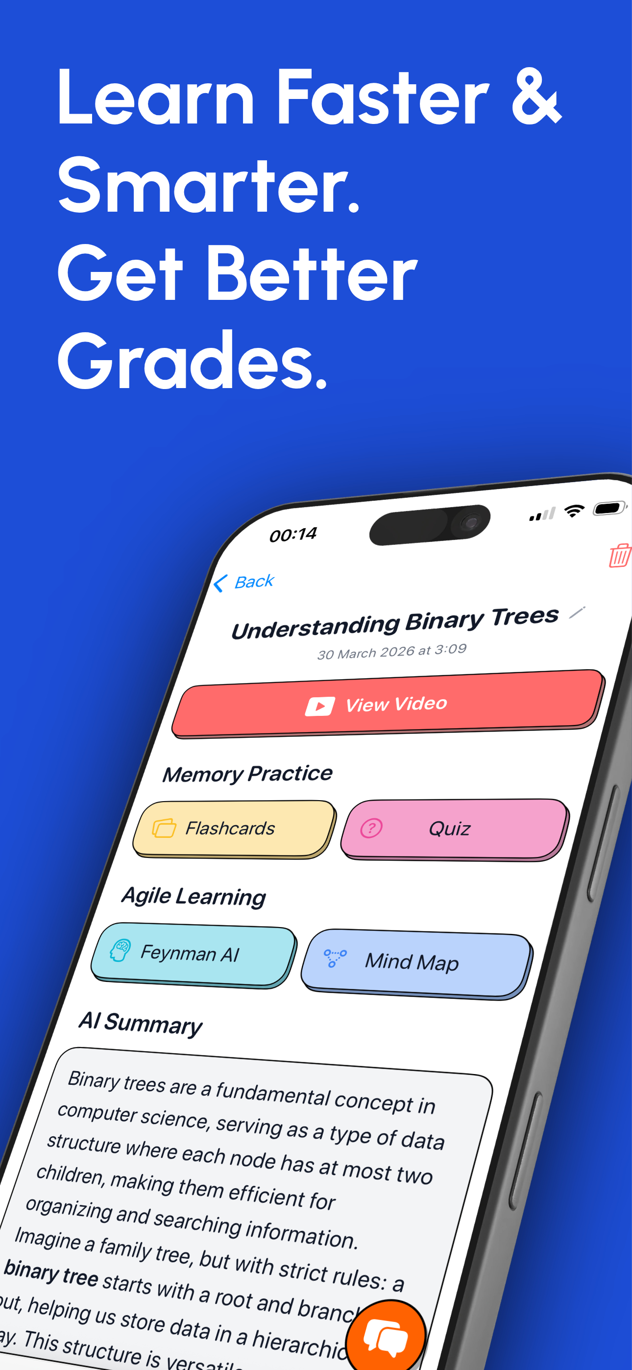 Learn faster and smarter with AI-generated notes, flashcards, quizzes, and mind maps