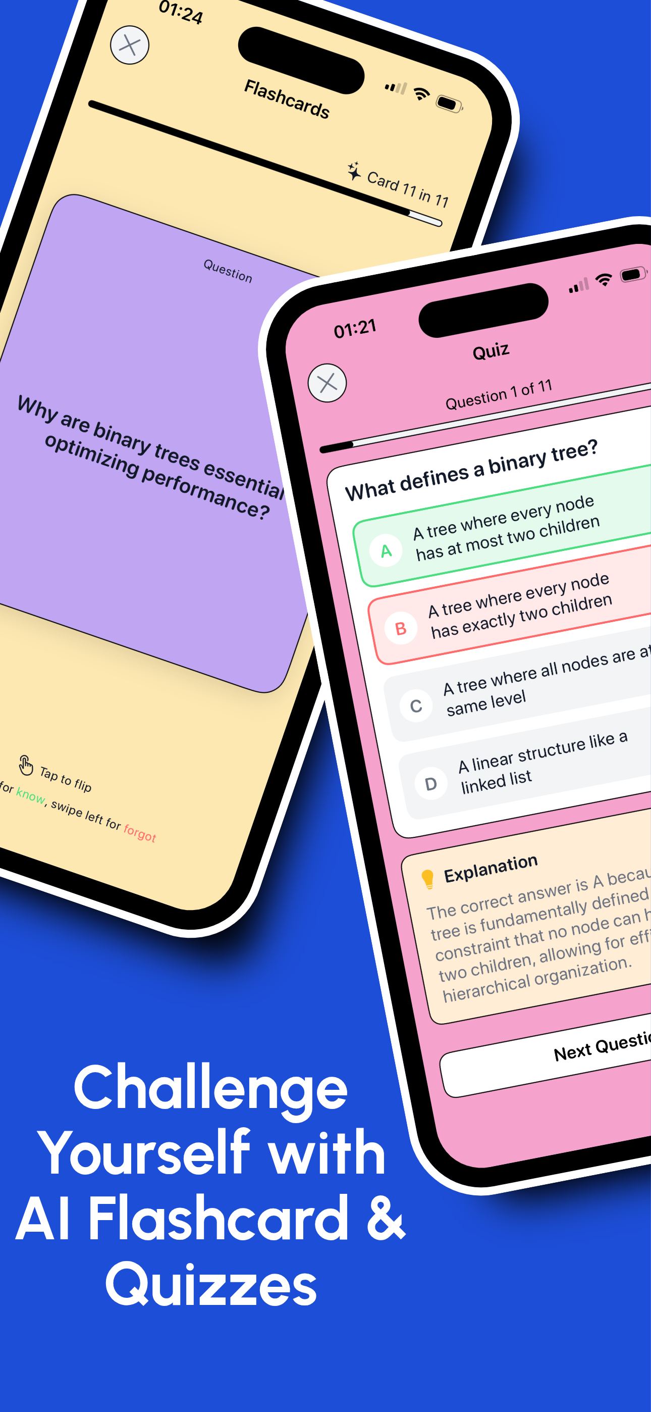Challenge yourself with AI-generated flashcards and quizzes